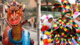 Кастельветерезский карнавал 2024, парад, киоски с едой и аллегорические платформы