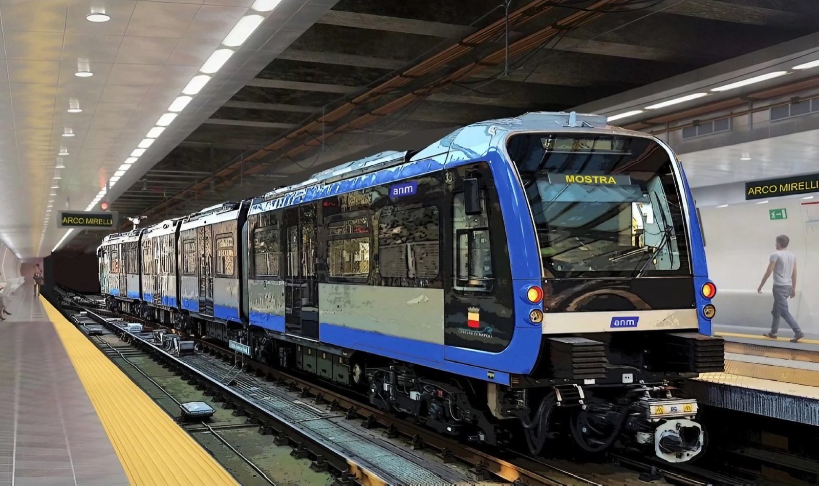 hitachi treina linha 6 do metrô de Nápoles