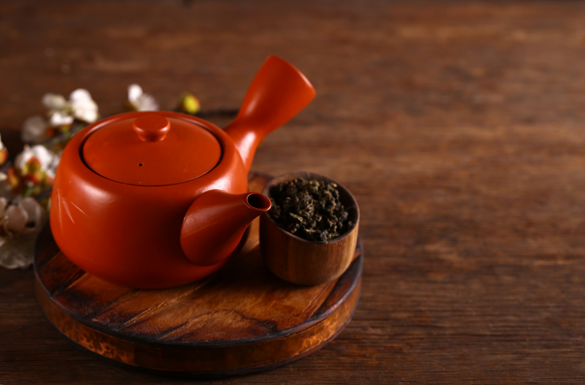 tea ceremony with ceramic Japanese teapot