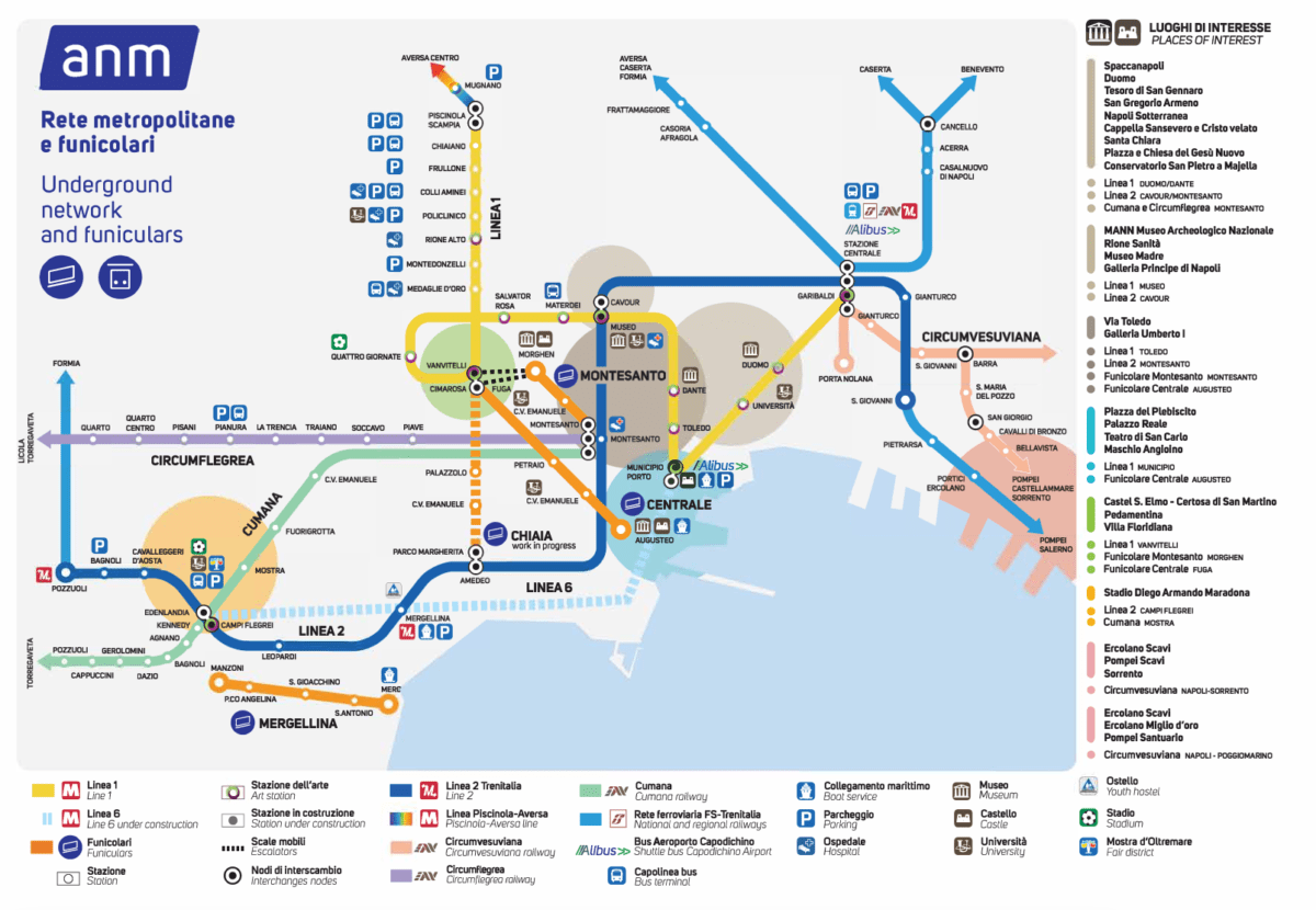 Naples Metro Line 1, timetables, stops and updates