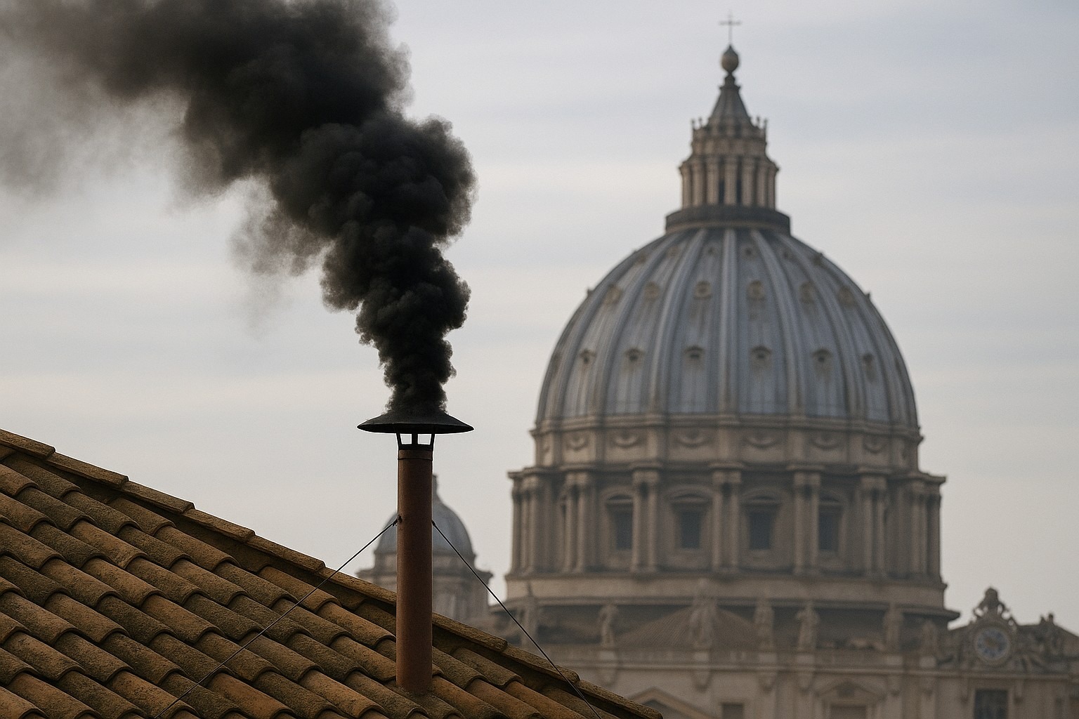 fumata nera a piazza san pietro