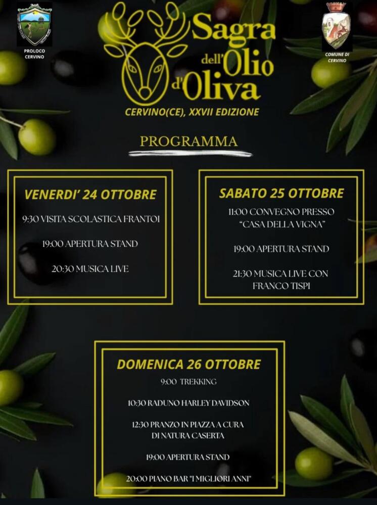 Programma della Sagra dell'Olio d'oliva