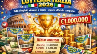 Lotteria Italia 2026: tutti i biglietti vincenti e premi, elenco completo