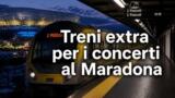 Treni extra per i concerti allo Stadio Maradona: ecco le corse serali della Linea 2