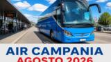 Air Campania agosto 2026: orari bus e novità del servizio