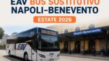 EAV, cambia il servizio bus sostitutivo Napoli-Benevento: corse sospese e potenziate fino al 31 agosto 2026