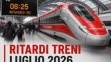 Ritardi treni luglio 2026: fino a 6 ore Roma-Milano, ecco perche