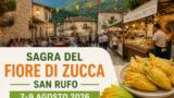 Sagra del Fiore di Zucca a San Rufo dal 7 al 9 agosto 2026: l’11ª edizione nel Vallo di Diano