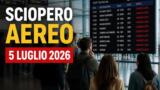 Sciopero aereo nazionale 5 luglio 2026: tutti gli aeroporti coinvolti e gli orari