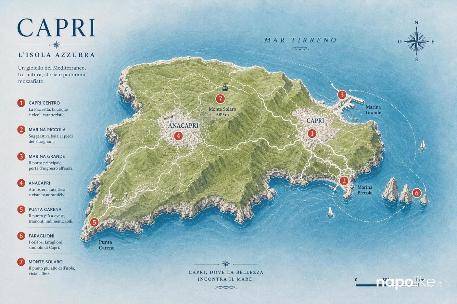 Mappa dei ristoranti di Capri