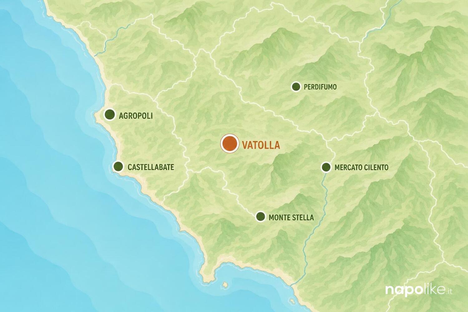 Mappa del Cilento: Vatolla, Perdifumo e gli altri luoghi della cipolla di Vatolla