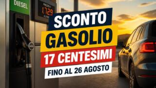 Gasolio, sconto di 17 centesimi prorogato fino al 26 agosto