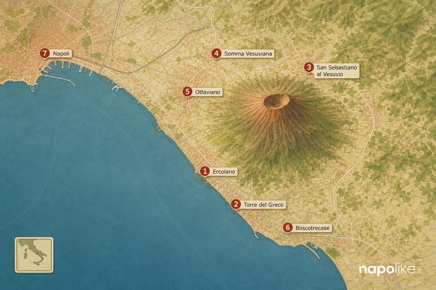 Mappa dei luoghi dove comprare il Pomodorino del Piennolo del Vesuvio DOP
