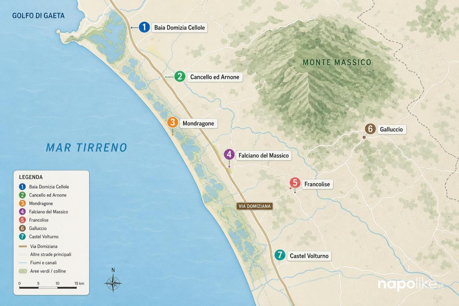 Mappa degli agriturismi del Litorale Domizio