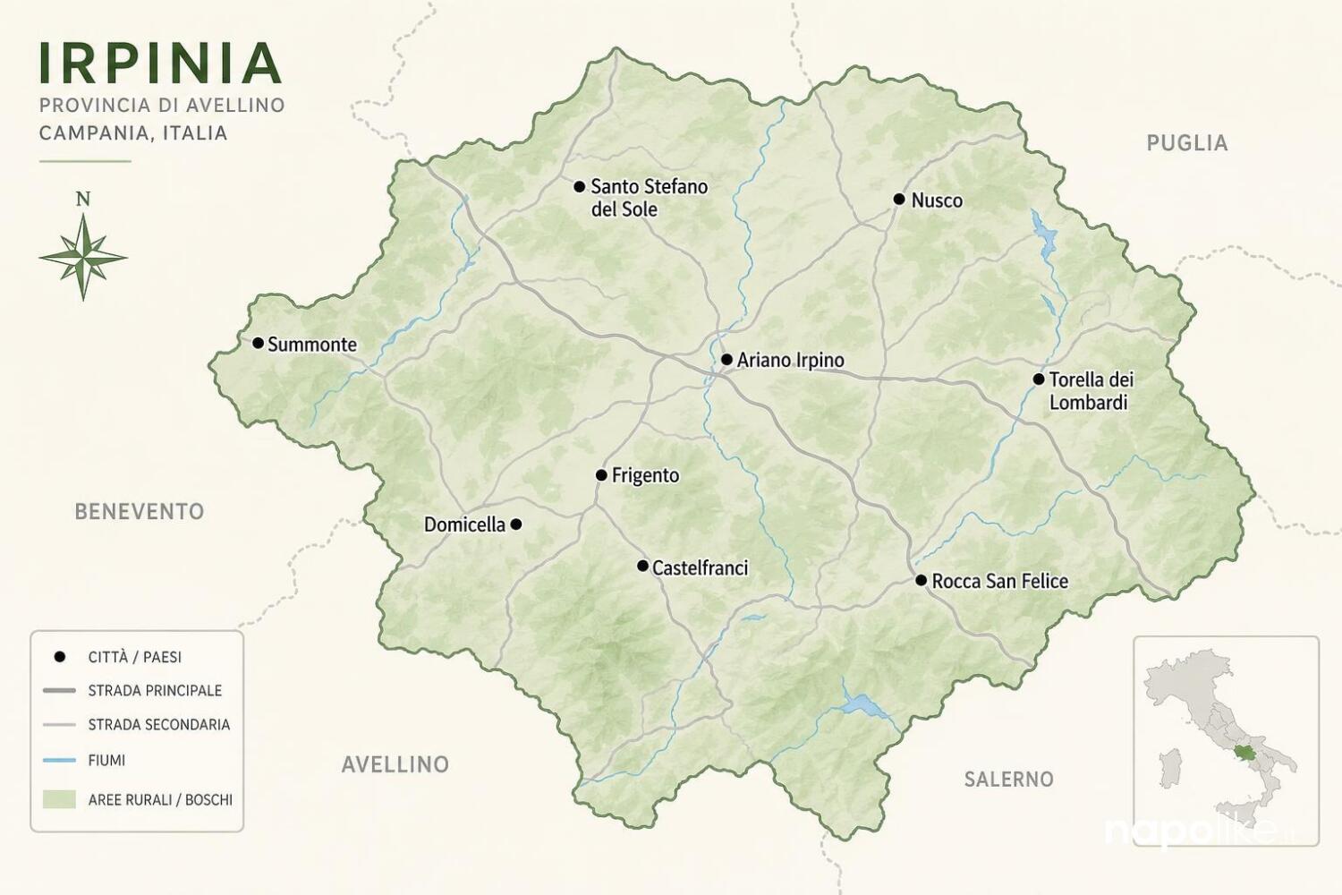 Mappa Irpinia – i migliori agriturismi segnati