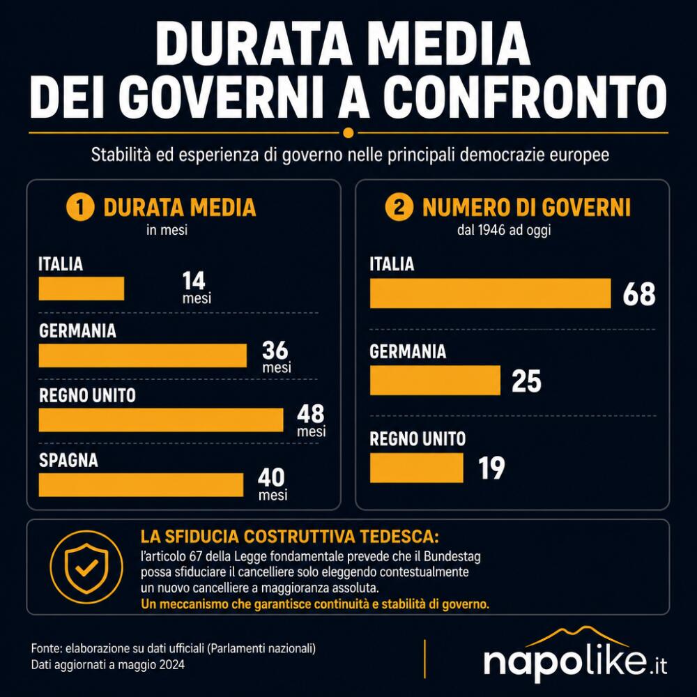 Durata media dei governi a confronto tra democrazie