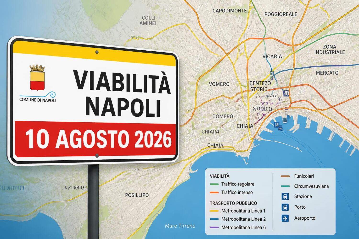 Viabilità e trasporti a Napoli oggi, 10 agosto 2026: chiusure e aggiornamenti