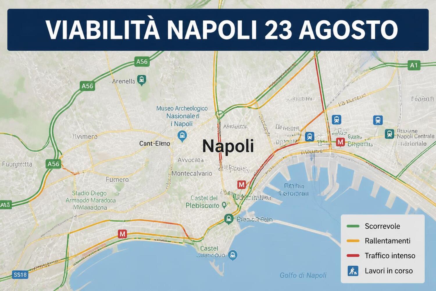 Viabilità e trasporti a Napoli oggi, 23 agosto: chiusure e aggiornamenti