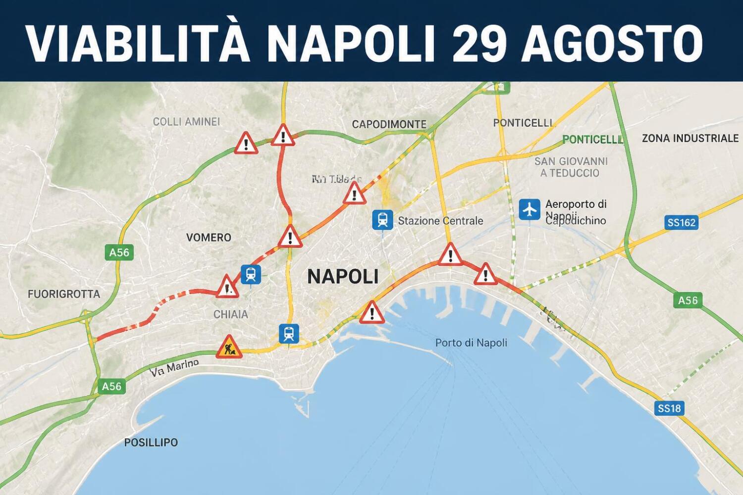Viabilità e trasporti a Napoli oggi, 29 agosto 2026: chiusure e aggiornamenti