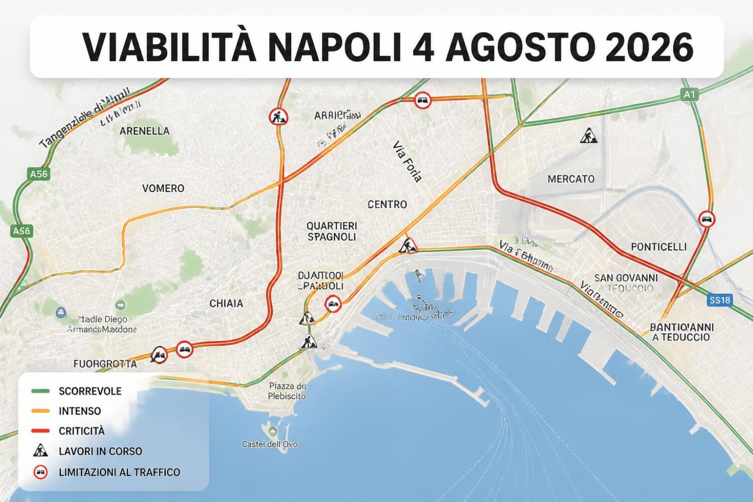 Viabilità e trasporti a Napoli oggi, 4 agosto 2026: chiusure e aggiornamenti