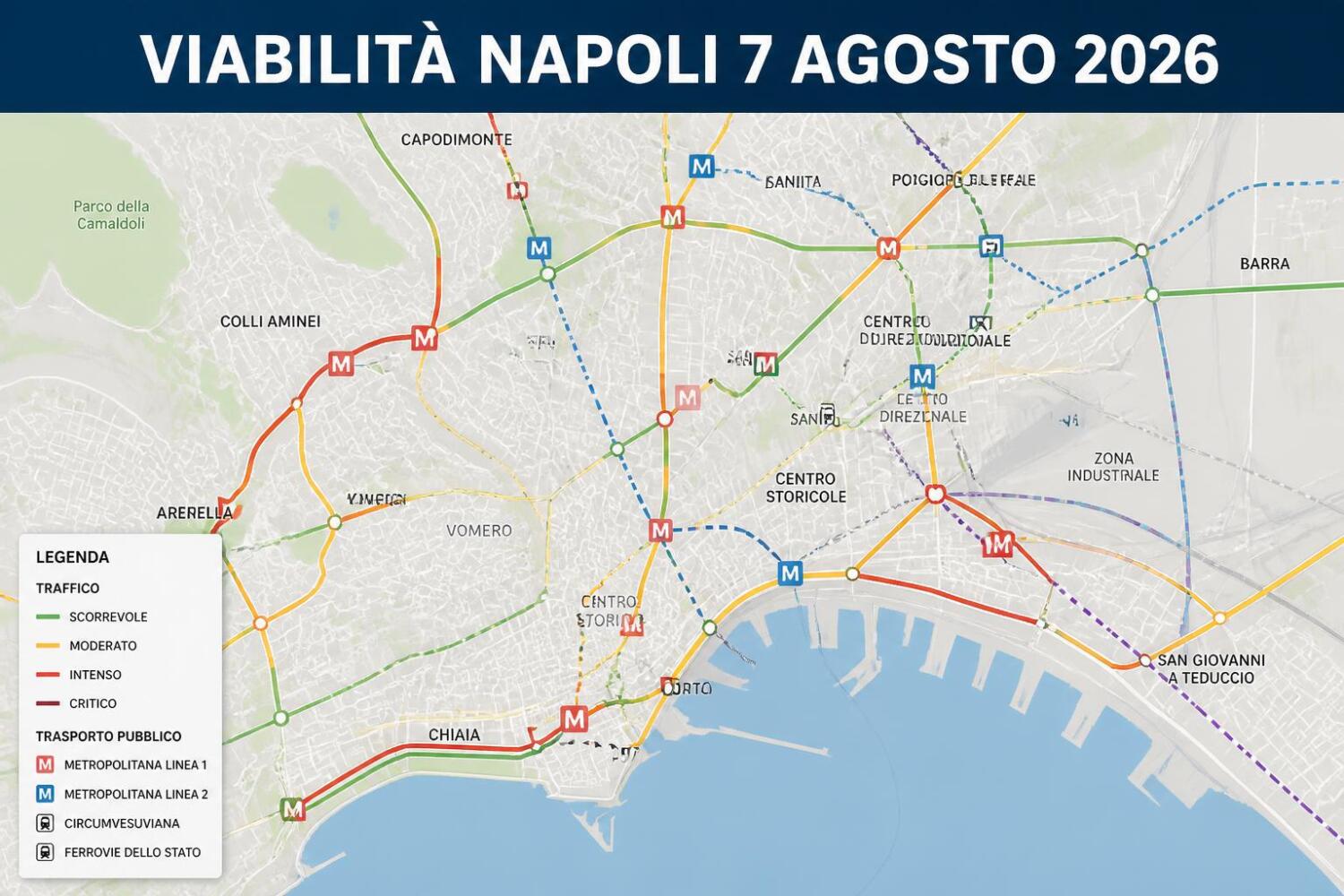 Viabilità e trasporti a Napoli oggi, 7 agosto 2026: chiusure e aggiornamenti