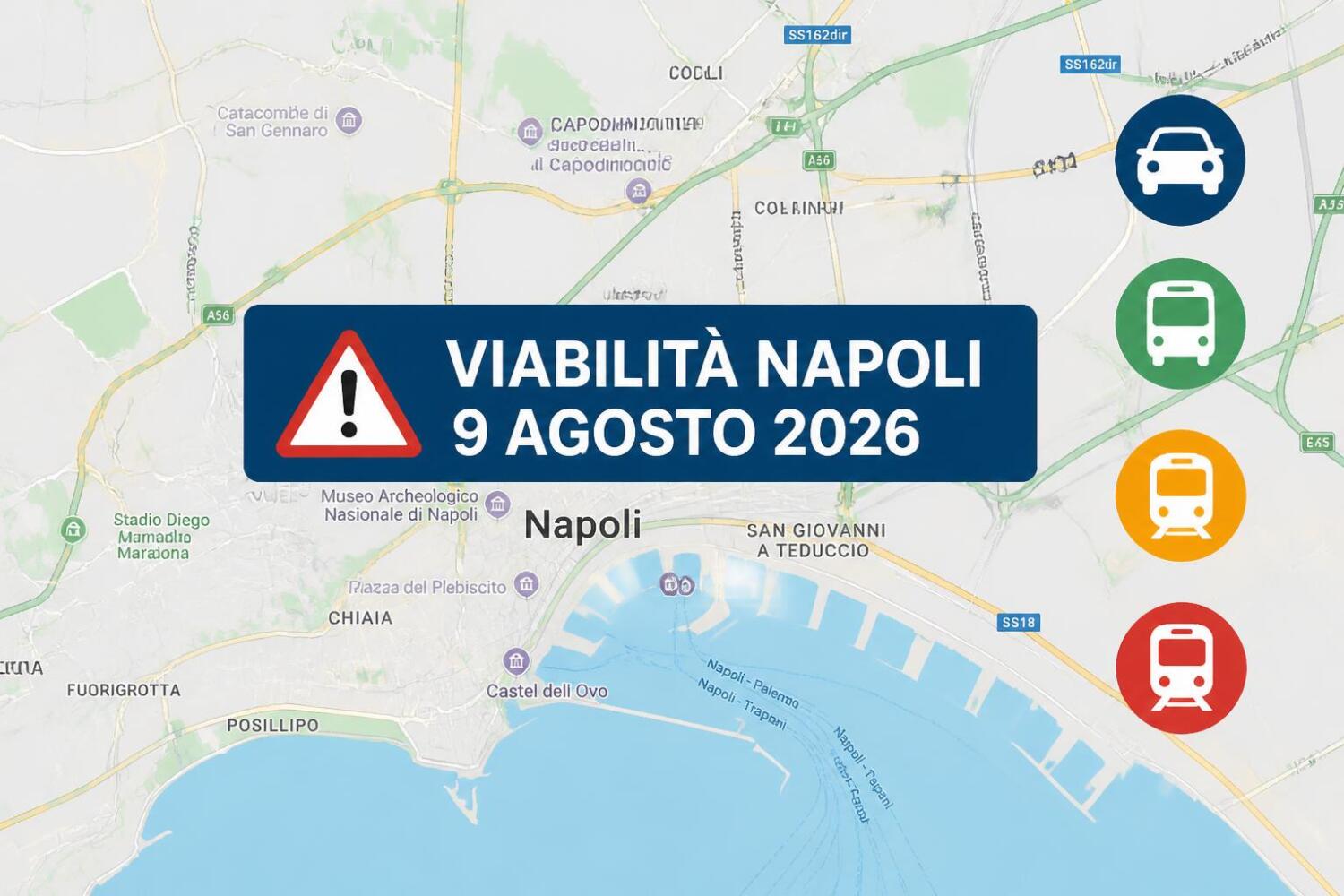 Viabilità e trasporti a Napoli oggi, 9 agosto 2026: chiusure e aggiornamenti