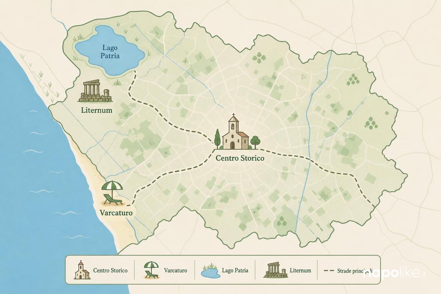 Mappa dei luoghi da vedere a Giugliano in Campania