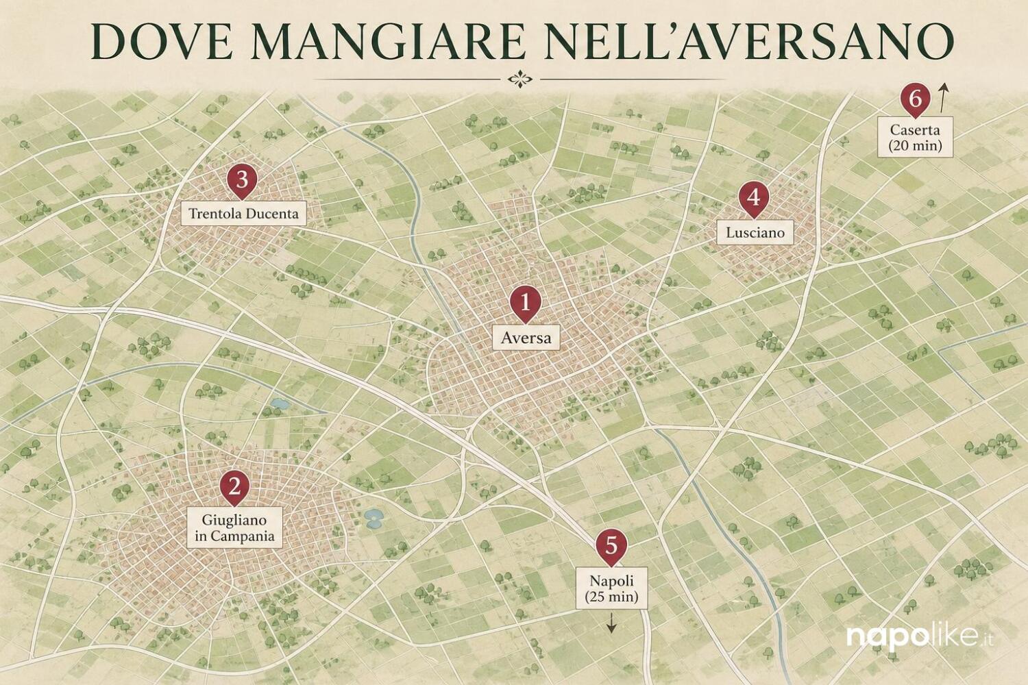 Mappa dei ristoranti dell'Aversano