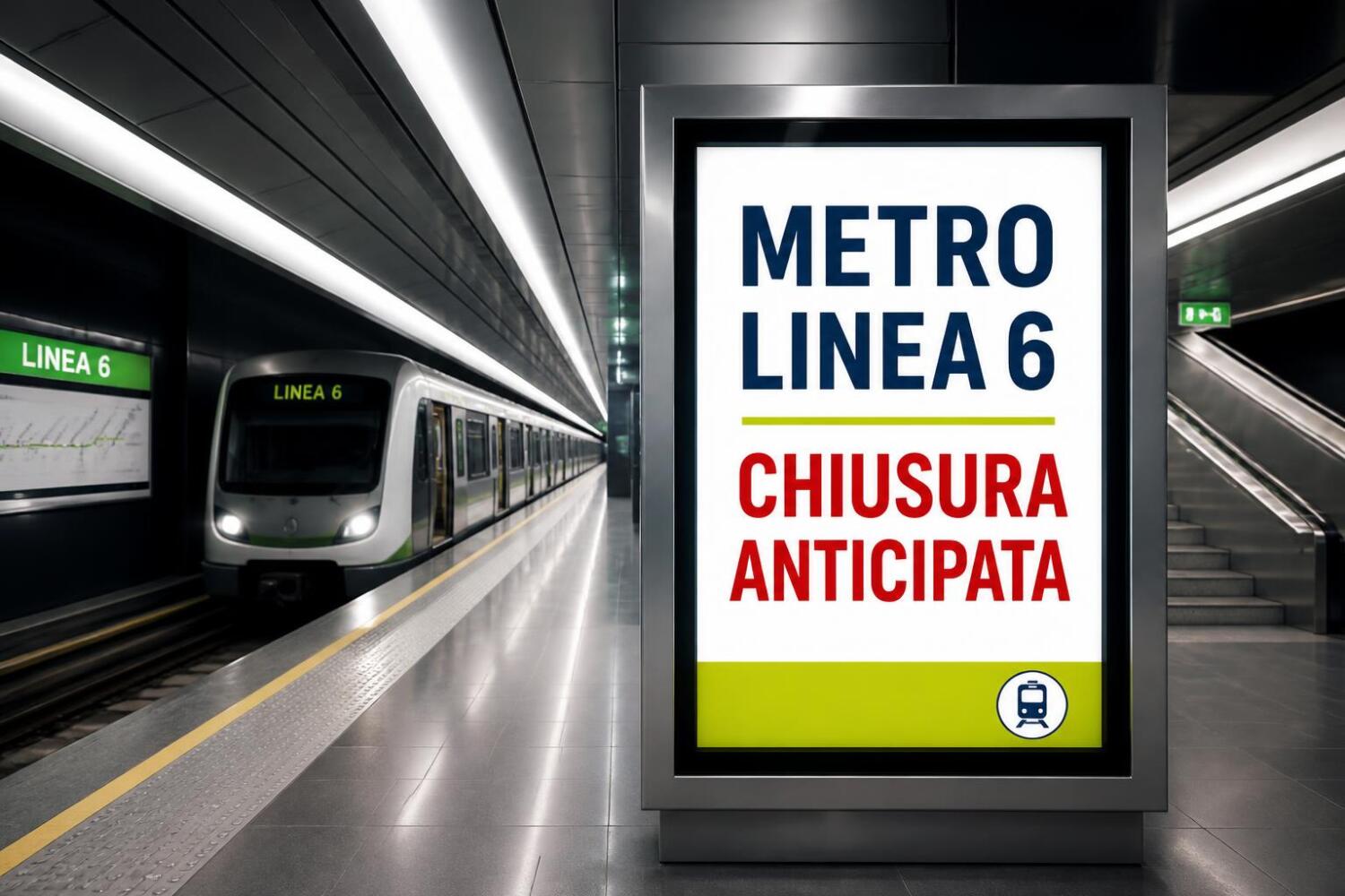 Metro Linea 6, chiusura anticipata martedì 29 settembre 2026
