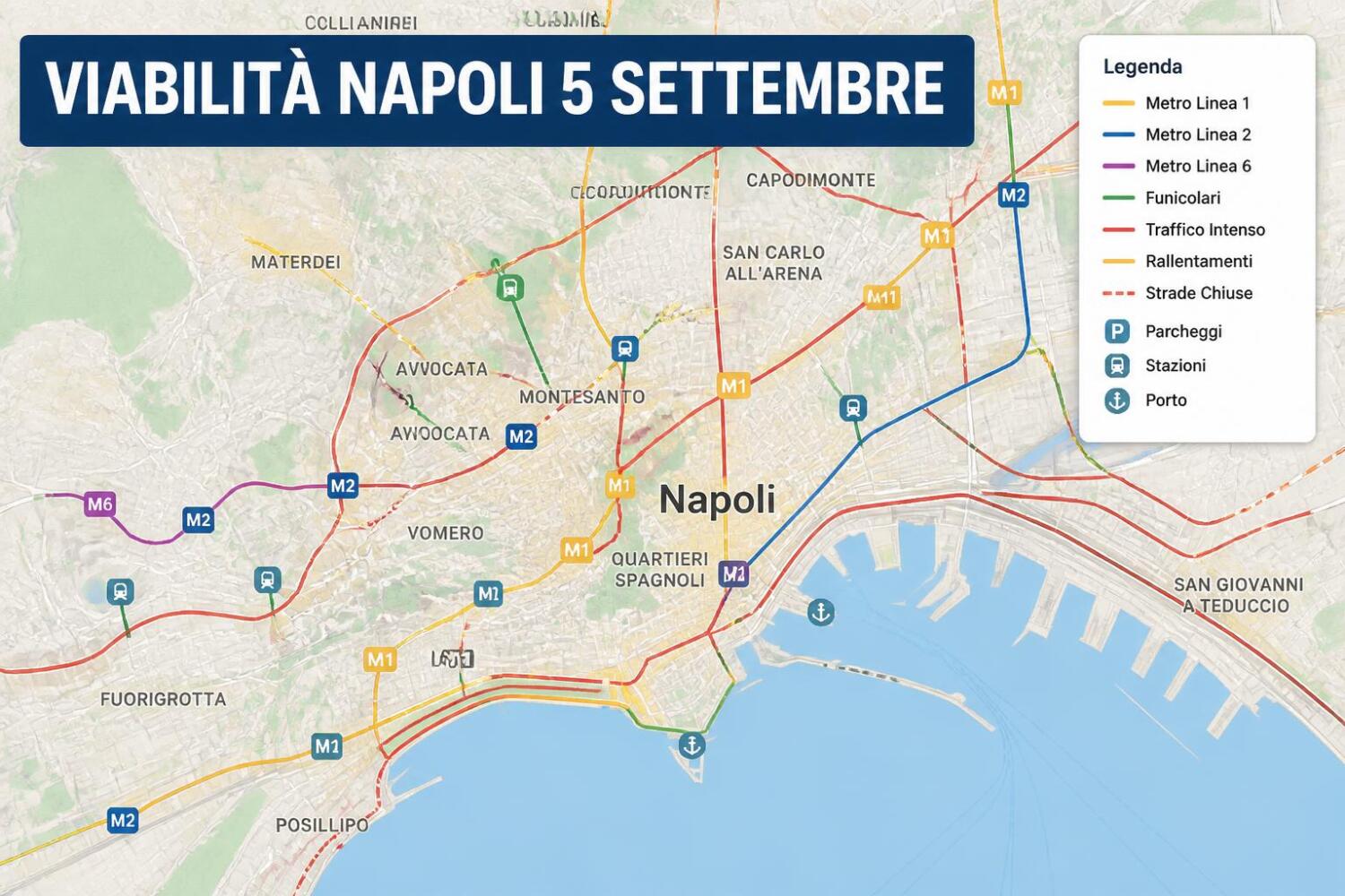 Viabilità e trasporti a Napoli oggi, 5 settembre 2026: chiusure e aggiornamenti