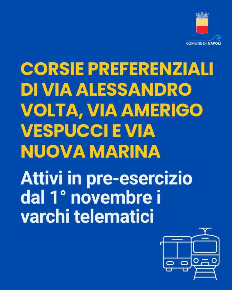Grafica del Comune di Napoli sui varchi telematici delle corsie preferenziali