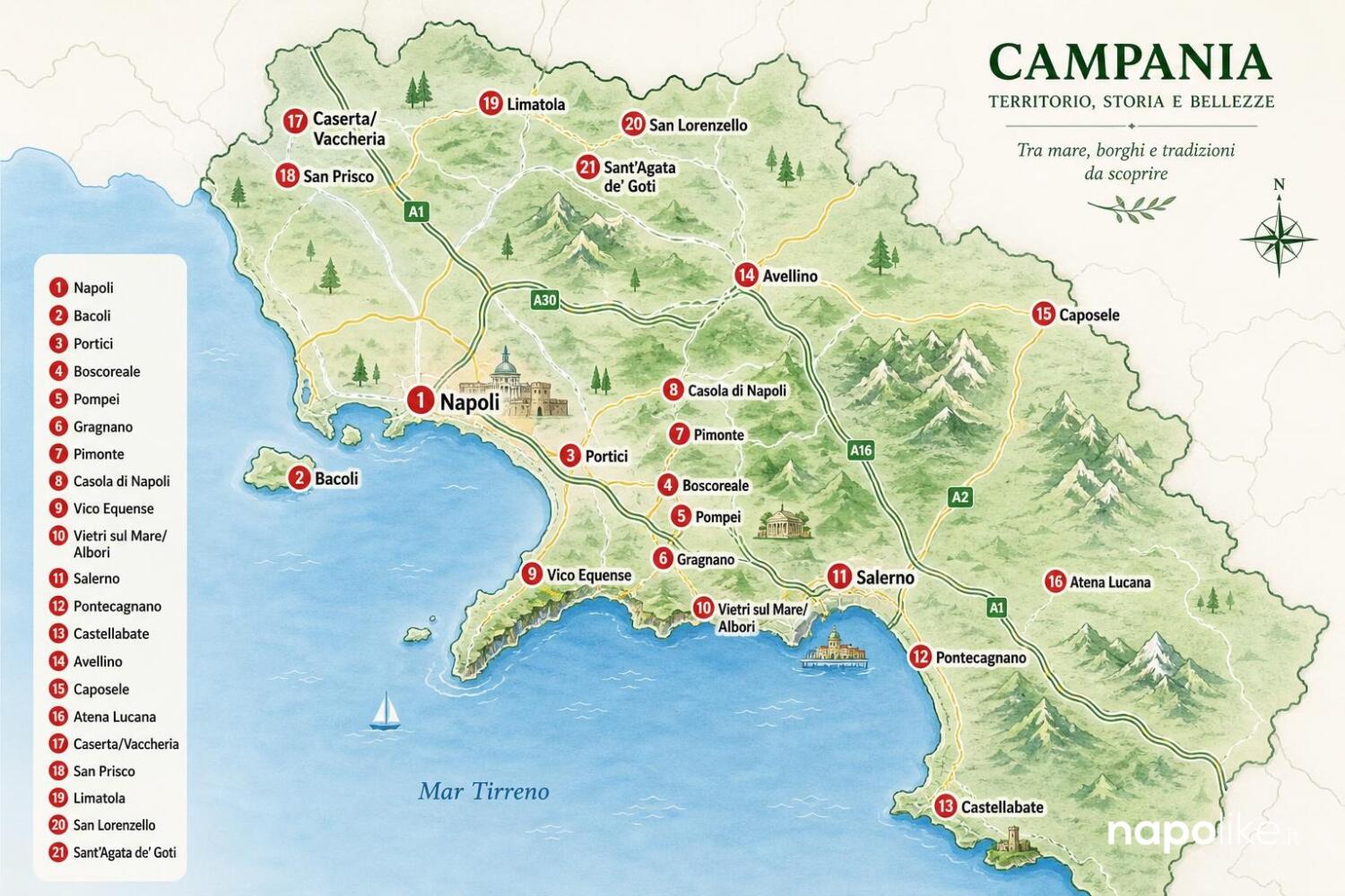 Mappa dei mercatini di Natale e dei presepi viventi in Campania