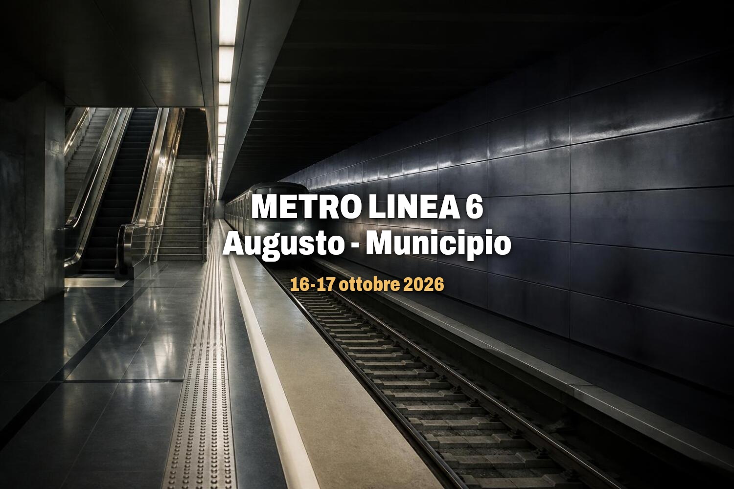 Metro Linea 6, venerdì 16 e sabato 17 ottobre servizio ridotto