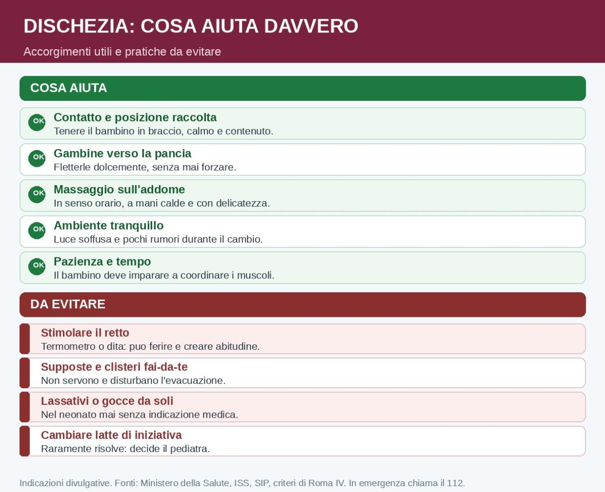 Dischezia del neonato: cosa aiuta e cosa evitare
