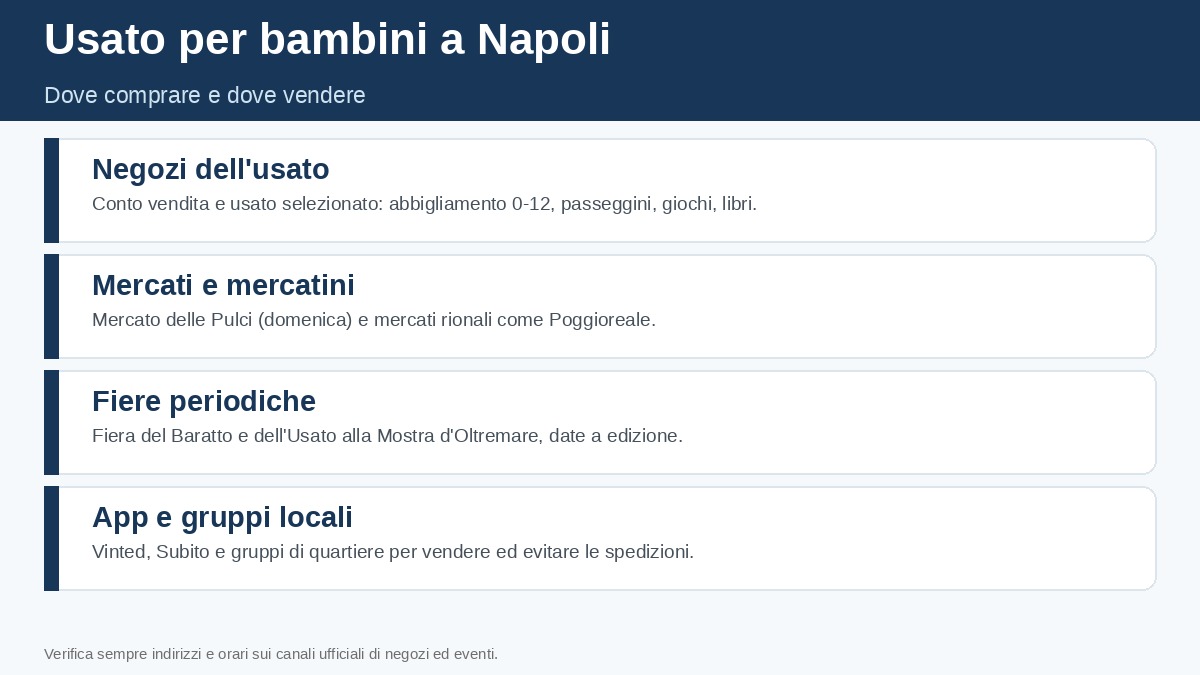 Infografica: dove comprare e vendere usato per bambini a Napoli